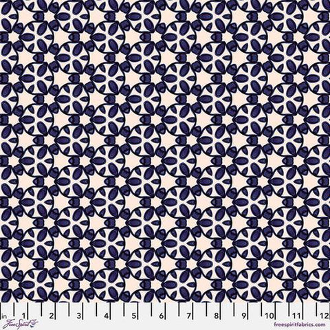 Free Spirit Paradise Blooms PWKI005 Navy Garden Trellis By The Yard