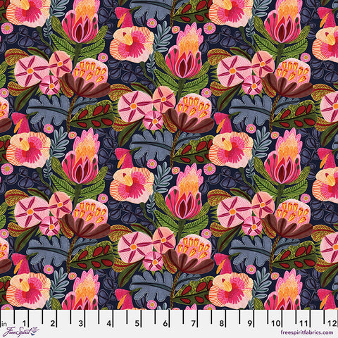 Free Spirit Paradise Blooms PWKI006 Indigo Enchanted Paradise By The Yard