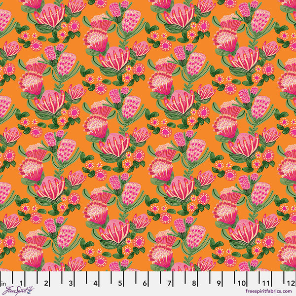 Free Spirit Paradise Blooms PWKI008 Tangerine Cascading Proteas By The Yard