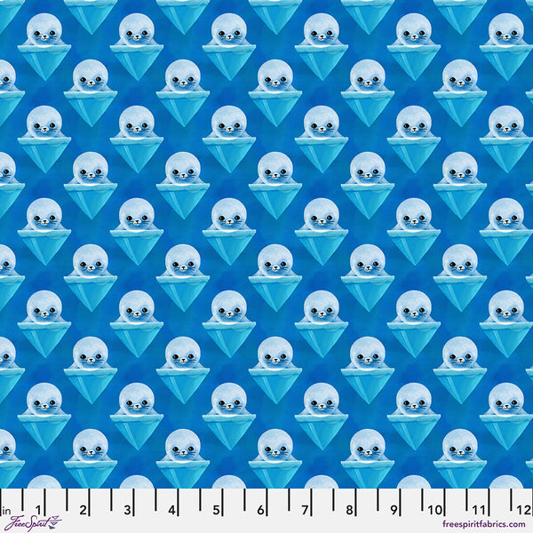 Free Spirit Polar Seas PWKT029 XBlue Harp Seals By The Yard