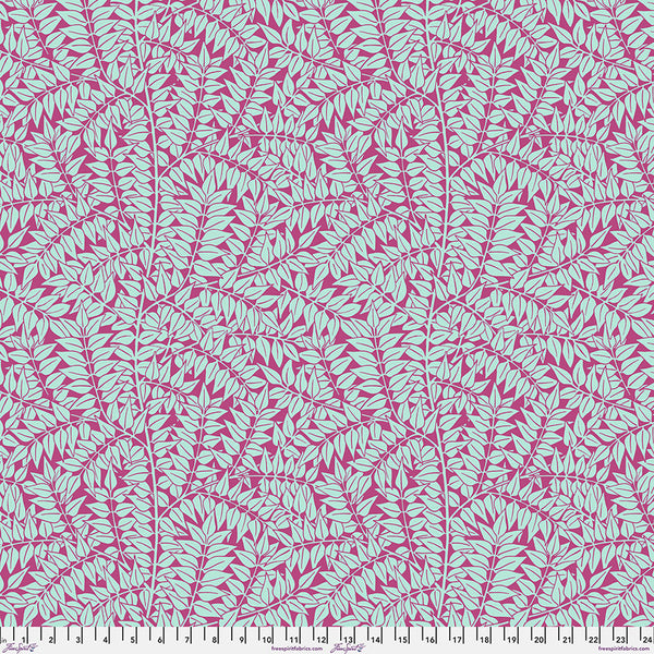 Free Spirit Kaffe X Morris & Co. PWKW009 MAGENTA Branches By The Yard