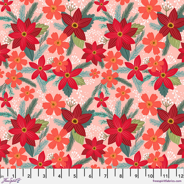 Free Spirit Christmas Cabin PWMC088 Rose Merry Spirit By The Yard