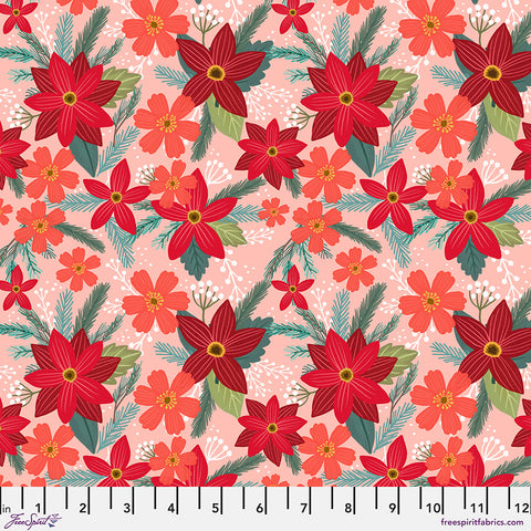 Free Spirit Christmas Cabin PWMC088 Rose Merry Spirit By The Yard