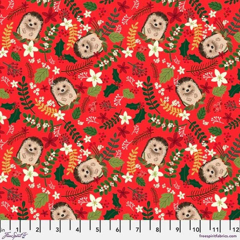 Free Spirit Christmas Spirit PWMC094 Red Christmas Hedgehog By The Yard
