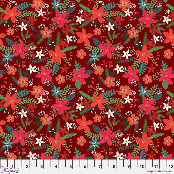 Free Spirit Christmas Pets PWMC115 XBerry Christmas Foliage By The Yard