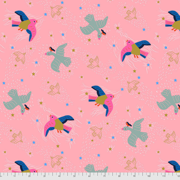 Free Spirit Just Kitten Around PWMF030 Pink High Hopes By The Yard