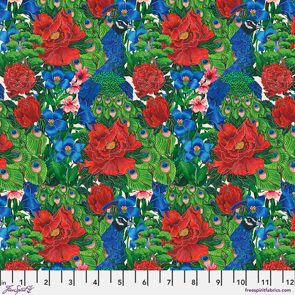 Free Spirit Secret Garden PWMM014 Blue Peacock By The Yard