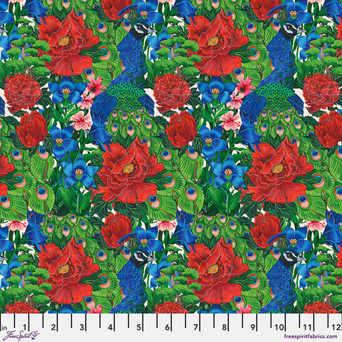 Free Spirit Secret Garden PWMM014 Blue Peacock By The Yard