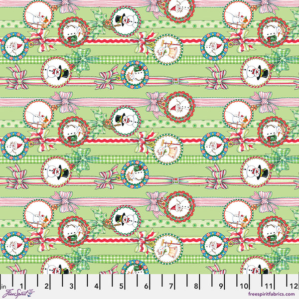 Free Spirit So Much Joy! PWMY018 Lime Snow People Ribbon By The Yard