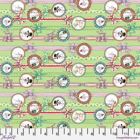 Free Spirit So Much Joy! PWMY018 Lime Snow People Ribbon By The Yard