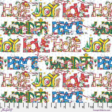 Free Spirit So Much Joy! PWMY021 Multi Words Of Christmas By The Yard