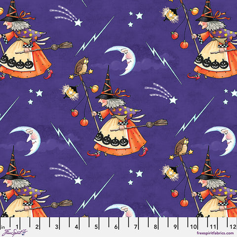 Free Spirit Moonlit Mischief PWMY052 Purple Witch's Nightly Walk By The Yard