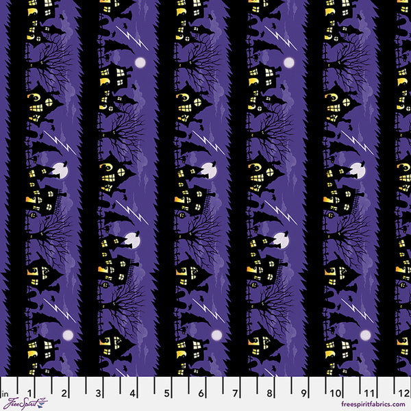 Free Spirit Moonlit Mischief PWMY053 Purple Spooky Street By The Yard