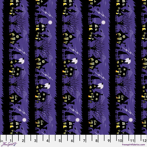 Free Spirit Moonlit Mischief PWMY053 Purple Spooky Street By The Yard