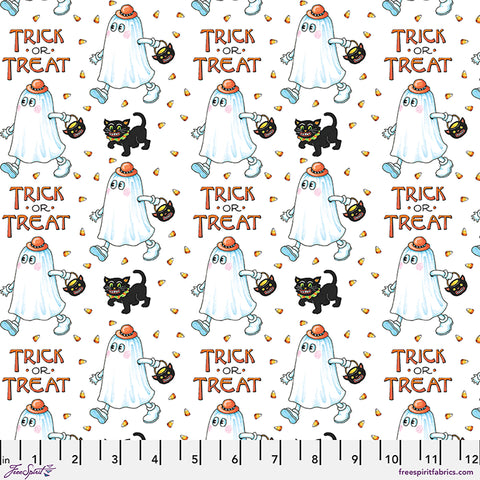 Free Spirit Moonlit Mischief PWMY054 White Trick-Or-Treat By The Yard