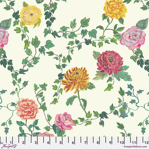 Free Spirit Last Fall In Japan PWNL064 Cream Ivy & Flowers By The Yard