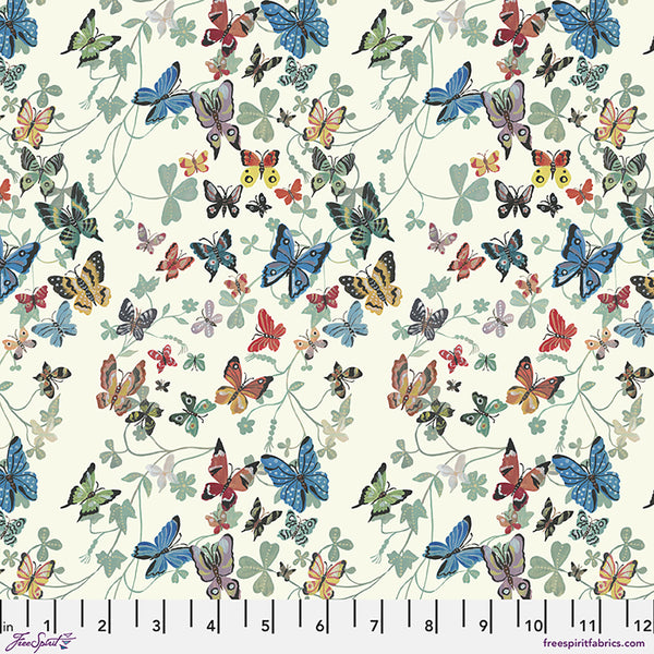 Free Spirit Last Fall In Japan PWNL067 Cream Butterfly Flight By The Yard