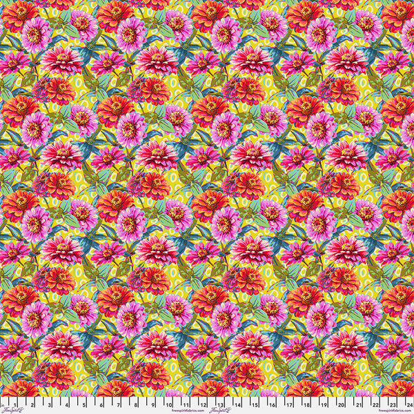 Free Spirit Festival PWOB121 Green SM Zinnias By The Yard