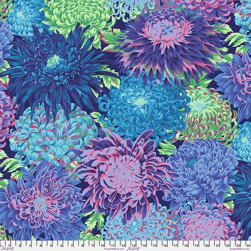 Free Spirit Kaffe Fassett Collective PWPJ041 BlueX Japanese Chrysanthemum By The Yard