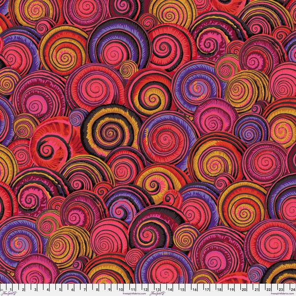Free Spirit Kaffe Fassett PWPJ073 Red Spiral Shell By The Yard