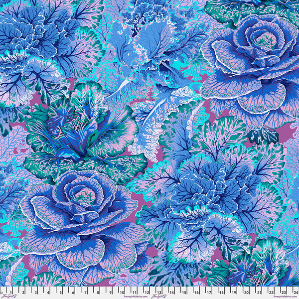Free Spirit Kaffe Fassett PWPJ120 Blue Curly Kale By The Yard
