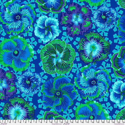Free Spirit Kaffe Fassett PWPJ122 Blue Floating Hibiscus By The Yard