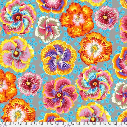 Free Spirit Kaffe Fassett PWPJ122 Grey Floating Hibiscus By The Yard