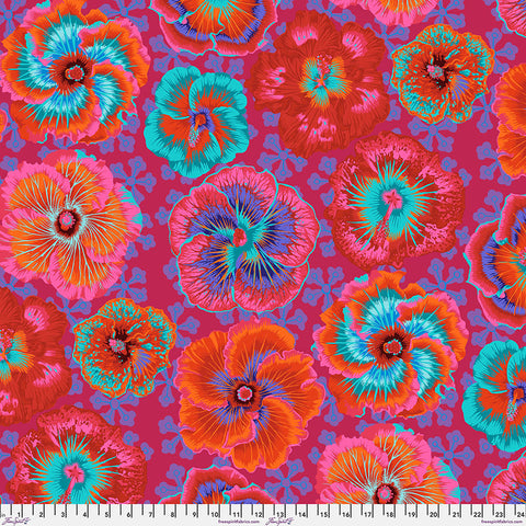 Free Spirit Kaffe Fassett PWPJ122 Red Floating Hibiscus By The Yard