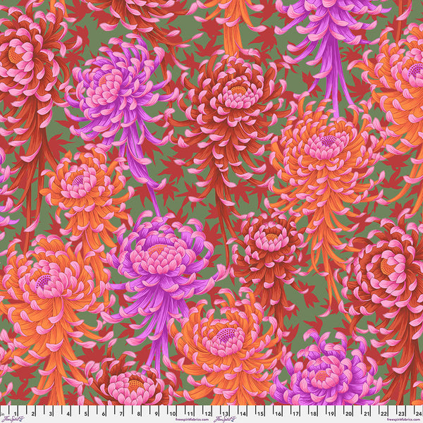 Free Spirit Kaffe Fassett Collective PWPJ135 Red Spider Mums By The Yard