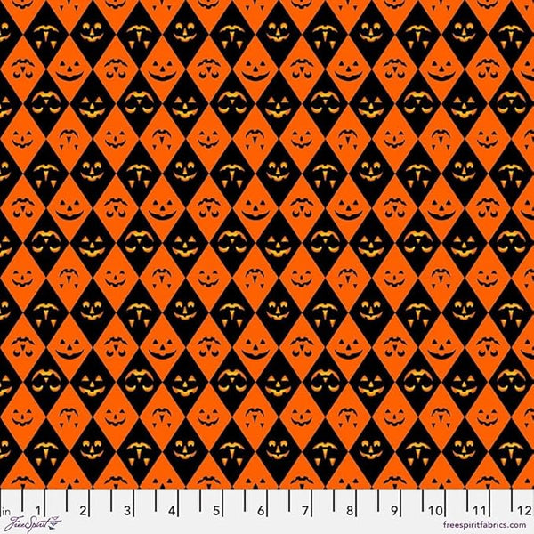 Free Spirit PWRH116 Orange Jack of Diamonds By The Yard