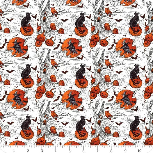Free Spirit Costumes & Cobwebs PWRH126 White Small Haunted Toile By The Yard