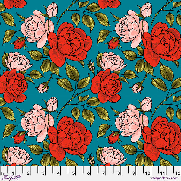Free Spirit Love Letters PWRH134 Teal Roses Are Falling By The Yard