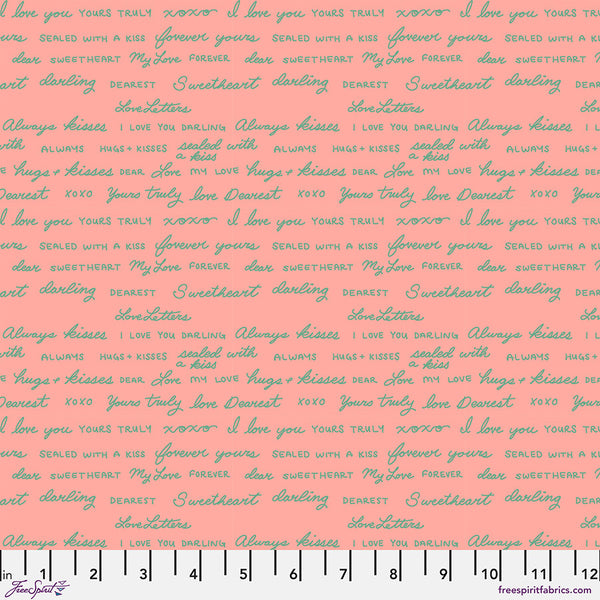 Free Spirit Love Letters PWRH138 Pink Sweet Nothings By The Yard
