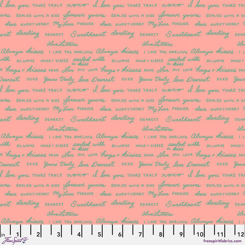 Free Spirit Love Letters PWRH138 Pink Sweet Nothings By The Yard