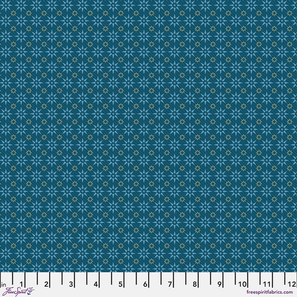 Free Spirit Primitive Cloth PWSK091 Blue Bright Stars By The Yard