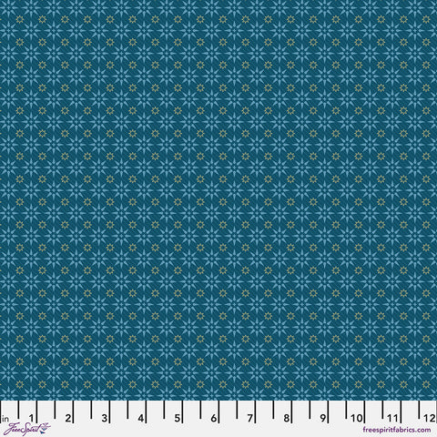 Free Spirit Primitive Cloth PWSK091 Blue Bright Stars By The Yard
