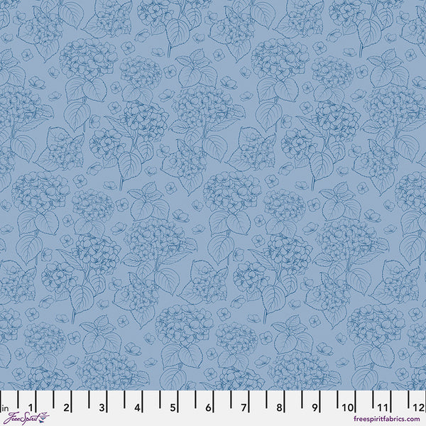 Free Spirit Primitive Cloth PWSK093 Blue Hydrangea By The Yard