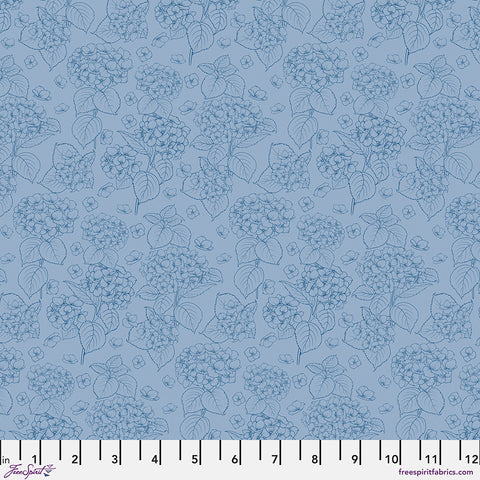 Free Spirit Primitive Cloth PWSK093 Blue Hydrangea By The Yard