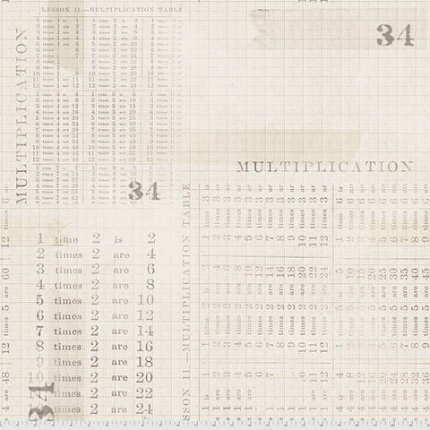 Free Spirit On Your Mark PWTH106 Parchment Multiplication Table By The Yard