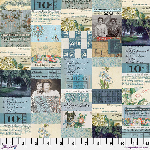 Free Spirit Palette PWTH280 Blue Collage By The Yard