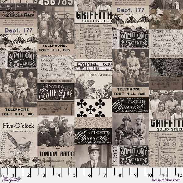 Free Spirit Palette PWTH310 Charcoal Collage By The Yard