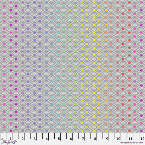 Free Spirit Tula's True Colors PWTP151 Dove Hexy Rainbow By The Yard
