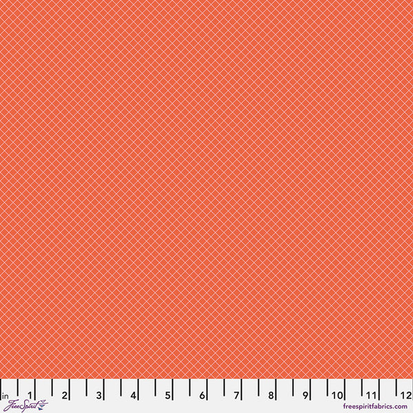 Free Spirit Tula's True Colors PWTP255 Salmon On The Grid PRE-CUT HALF YARDS