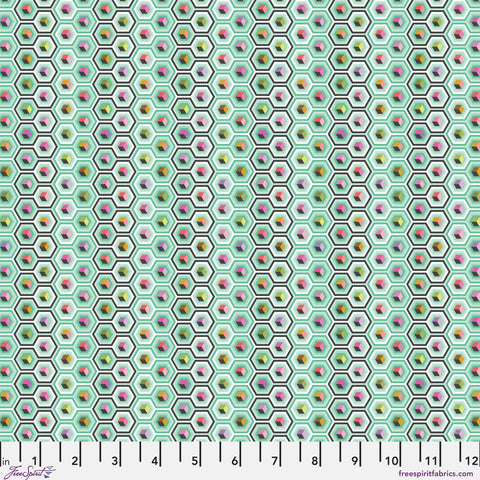 Free Spirit Prince Charming Deja Vu PWTP280 Sweet Mint Hex Box By The Yard