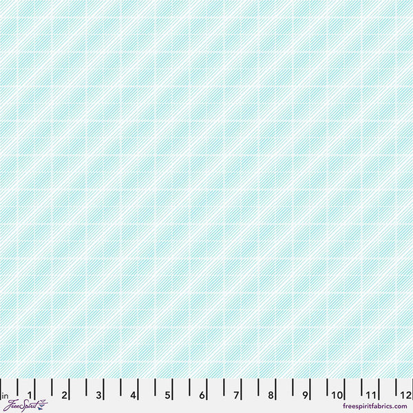 Free Spirit Modern Shirtings PWVF012 Aqua Keeper Plaid By The Yard