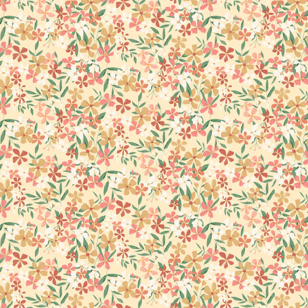 Poppie Cotton Painted Blossoms PB24653 Painted Blossoms Yellow By The Yard
