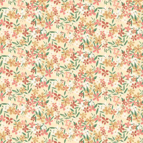Poppie Cotton Painted Blossoms PB24653 Painted Blossoms Yellow By The Yard