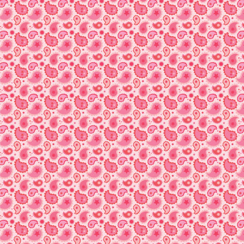 Poppie Cotton Calico Cowgirls CW24821 Paisley & Poppy Pink By The Yard