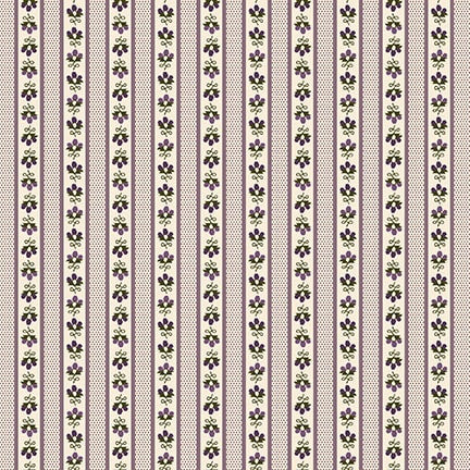 Henry Glass & Co. Pansy For Your Thoughts 1701 33 Cream Flower Stripe By The Yard