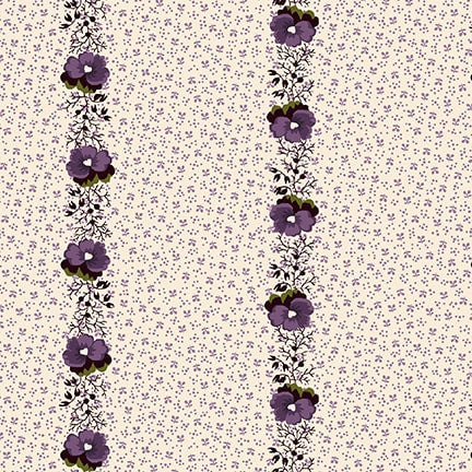 Henry Glass & Co. Pansy For Your Thoughts 1705 33 Cream Pansy Chain By The Yard